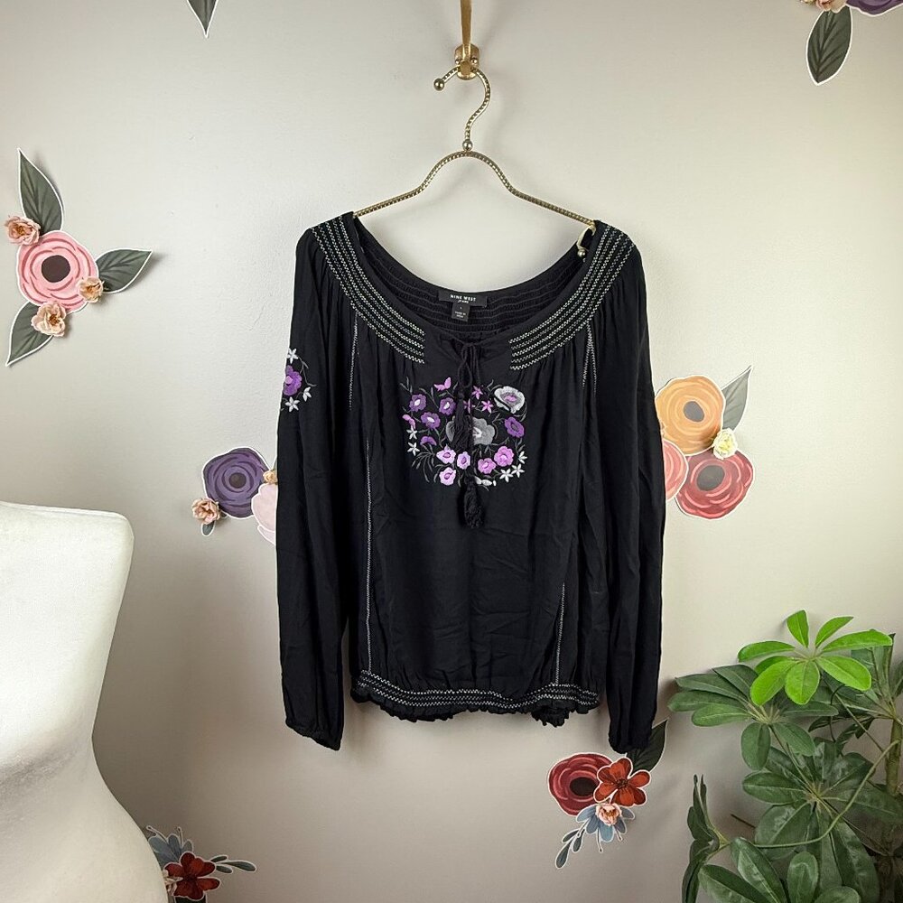 Nine West Boho Floral Blouse - Size - Large